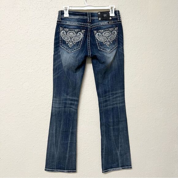 Miss Me Womens Size 27 Blue Denim Medium Wash Mid Rise Bootcut Jeans JW5123BB - Picture 5 of 7